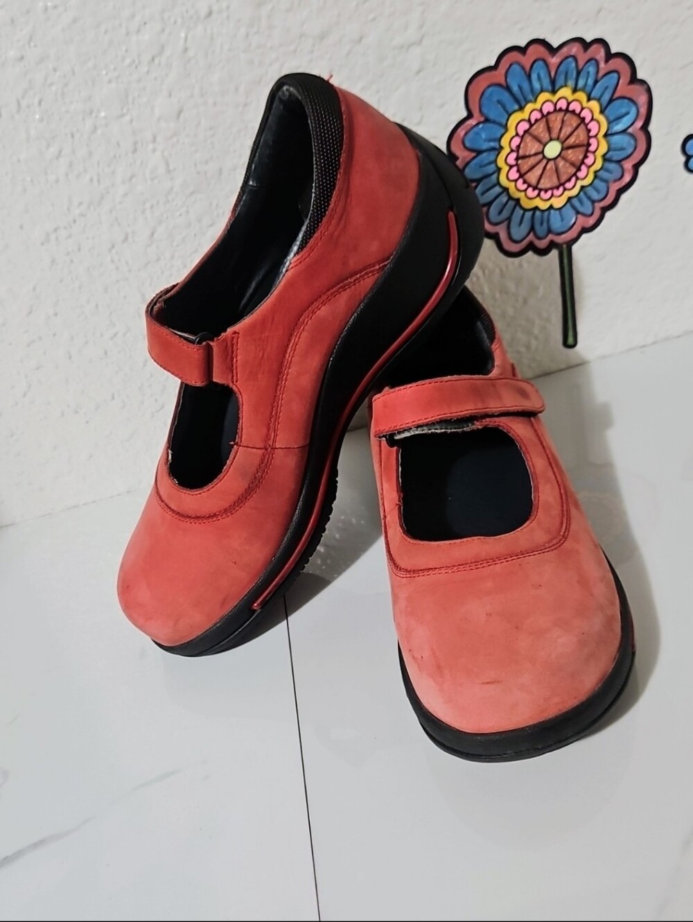 Dansko Courtney Red Nubuck Leather Mary Jane Comfort Shoes Women's EU 39 US 8.5–